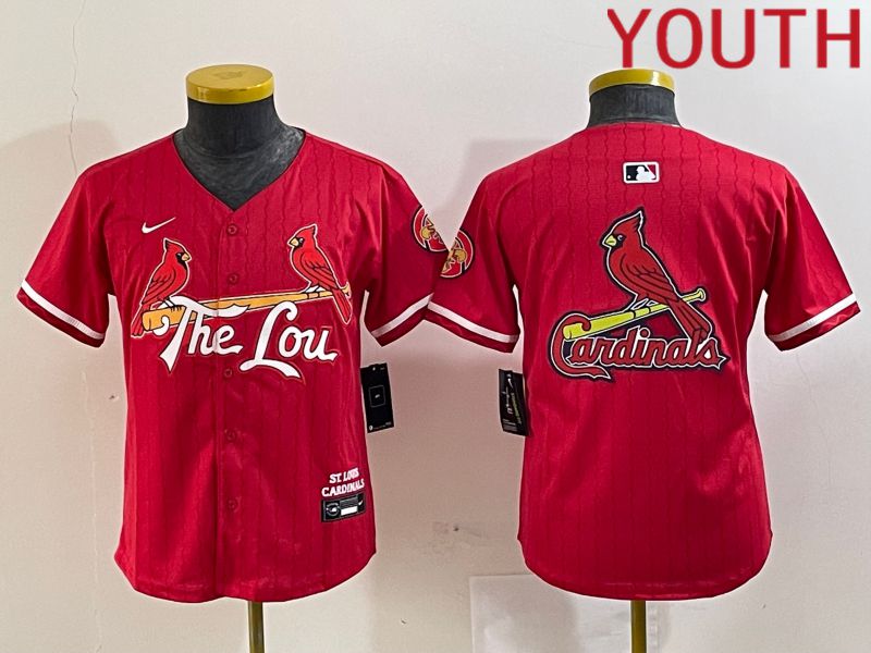 Youth St.Louis Cardinals Blank Red City Edition 2024 Nike MLB Jersey style 3->youth mlb jersey->Youth Jersey